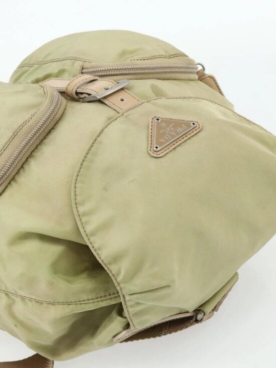 PRADA Backpack Nylon Khaki Silver Auth bs35144 main image 9